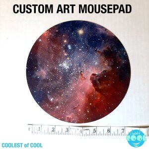 Galaxy space nebula custom art print no slip computer mouse pad 7 inch circle